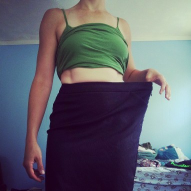 There was a time where this high-waist pencil skirt  was too tight on me.